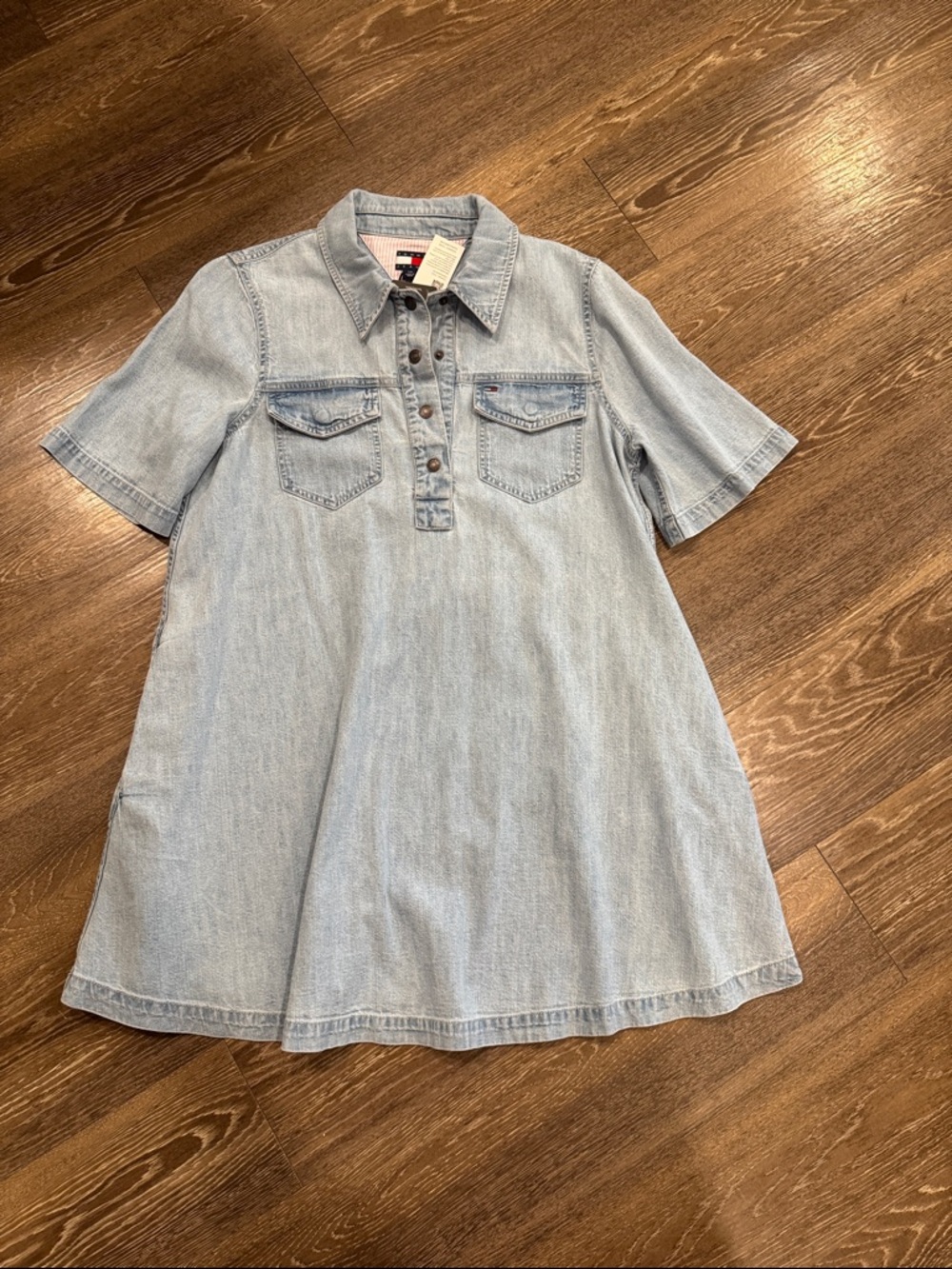 Tommy Hilfiger Light Denim Button-Front  Shirt Dress